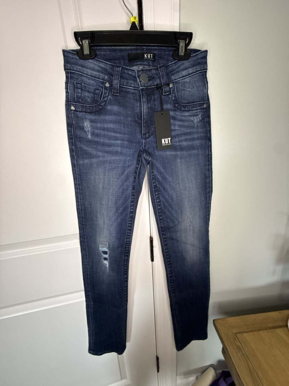 KUT from the Kloth Diana Skinny Jeans Dark Wash Distressed Denim NWT